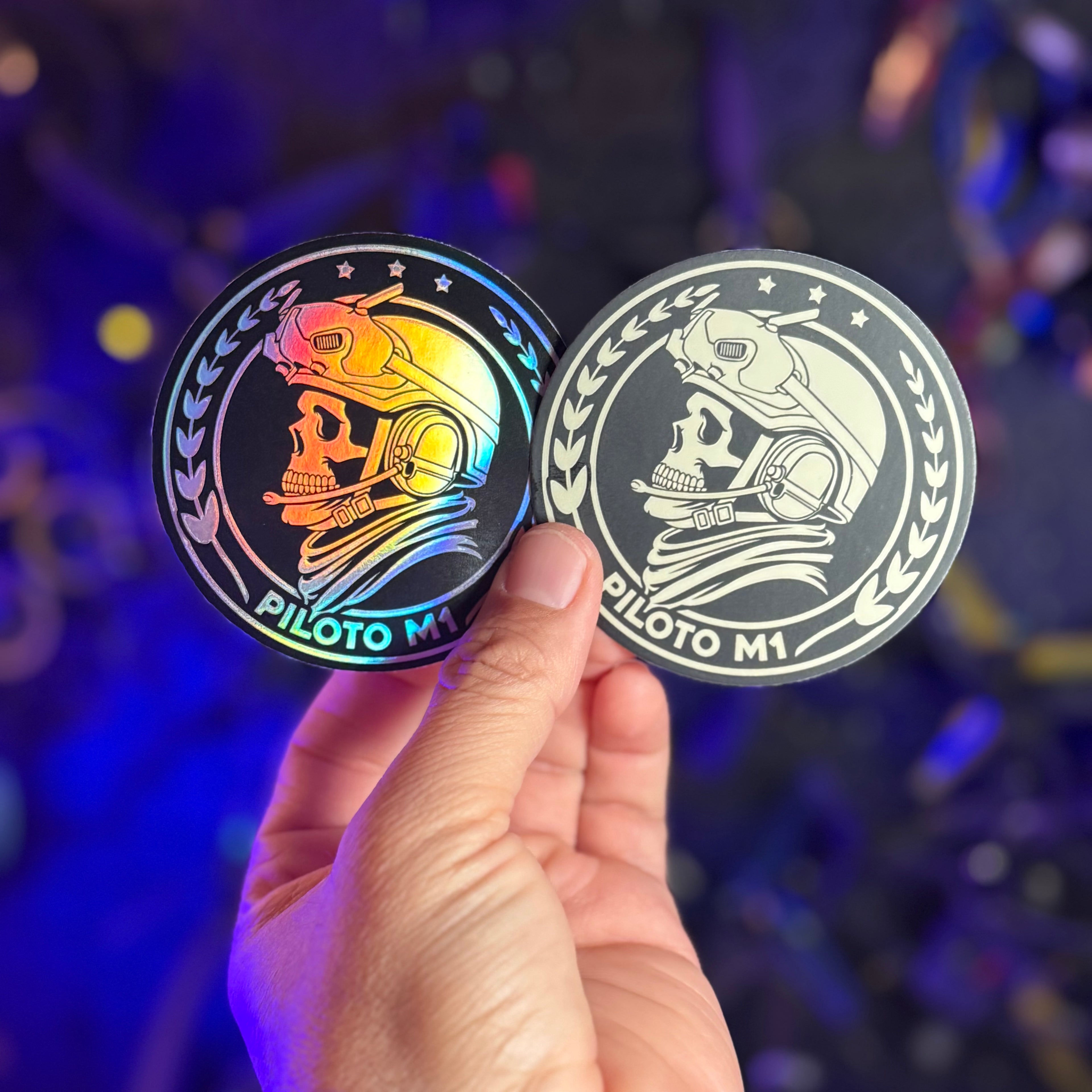 Pack Stickers Piloto M1 - Holográfico + Beige Original